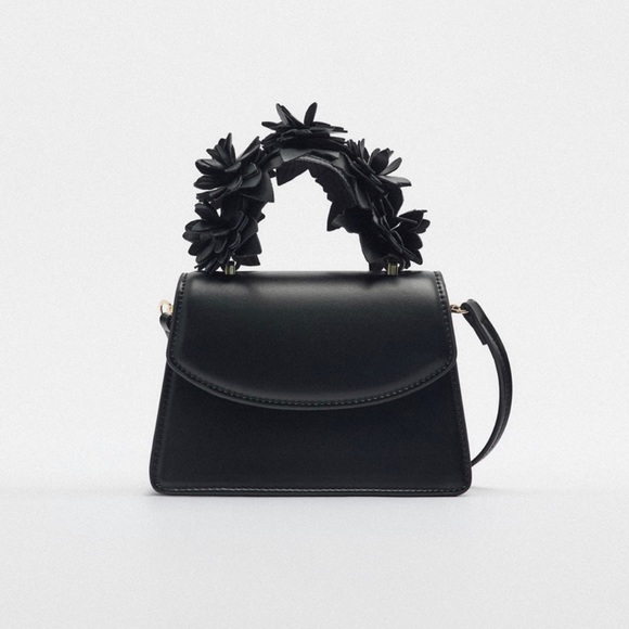 Zara Handbags - Zara Black Floral Bag